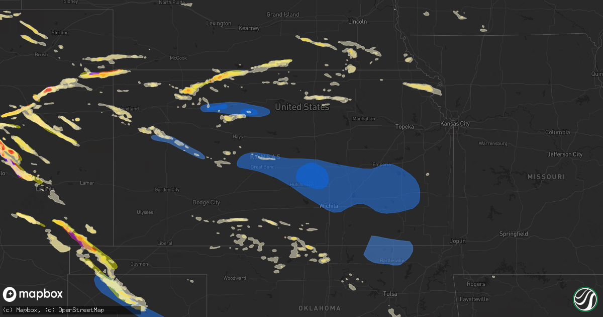Hail map in Kansas on August 5, 2023