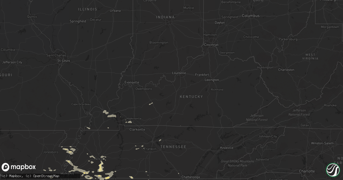 Hail map in Kentucky on August 5, 2023