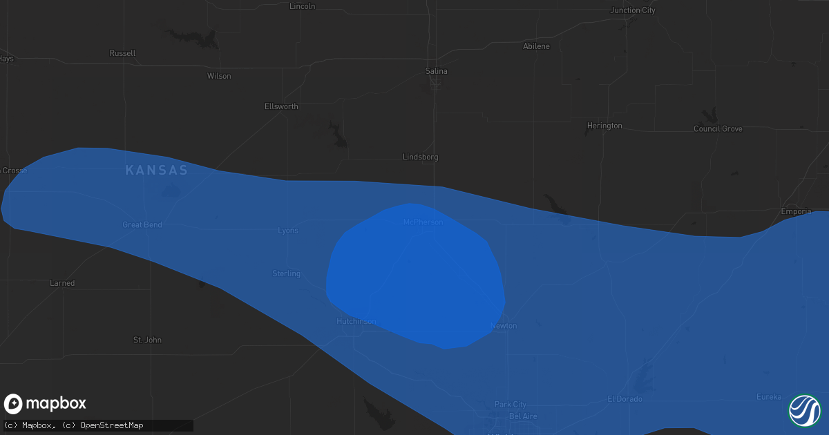 Hail map in Mcpherson, KS on August 5, 2023