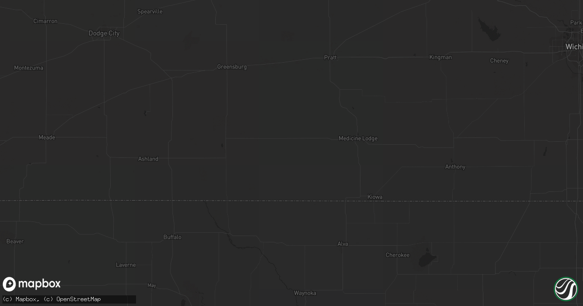 Hail map in S Coffeyville, OK on August 5, 2023