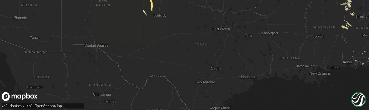 Hail map in Texas on August 5, 2023