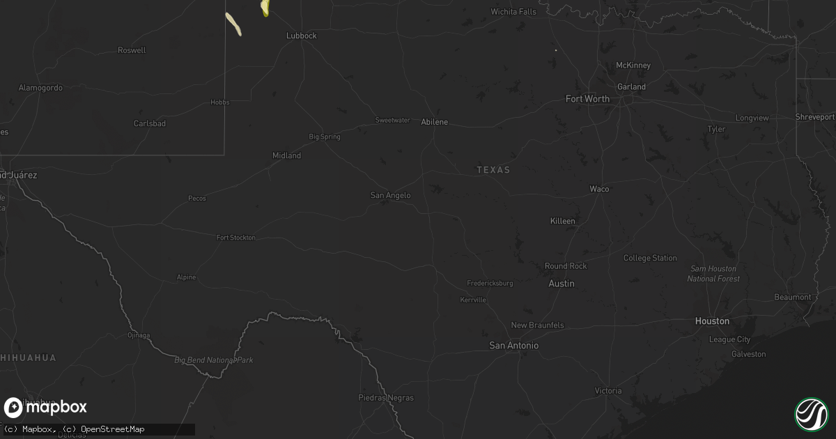 Hail map in Texas on August 5, 2023