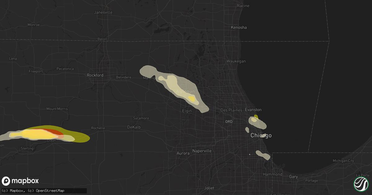 Hail map in Carpentersville, IL on August 5, 2024