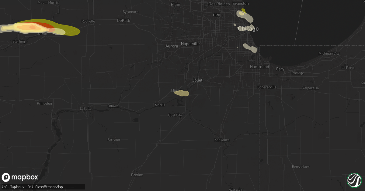 Hail map in Channahon, IL on August 5, 2024