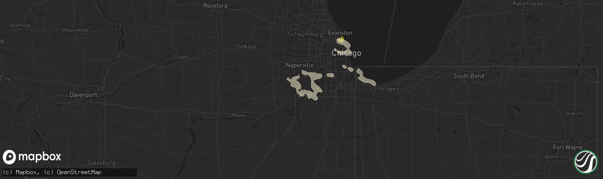 Hail map in Crest Hill, IL on August 5, 2024