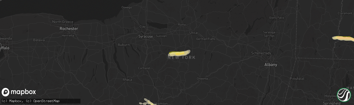 Hail map in Hamilton, NY on August 5, 2024