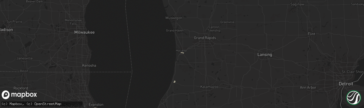 Hail map in Holland, MI on August 5, 2024