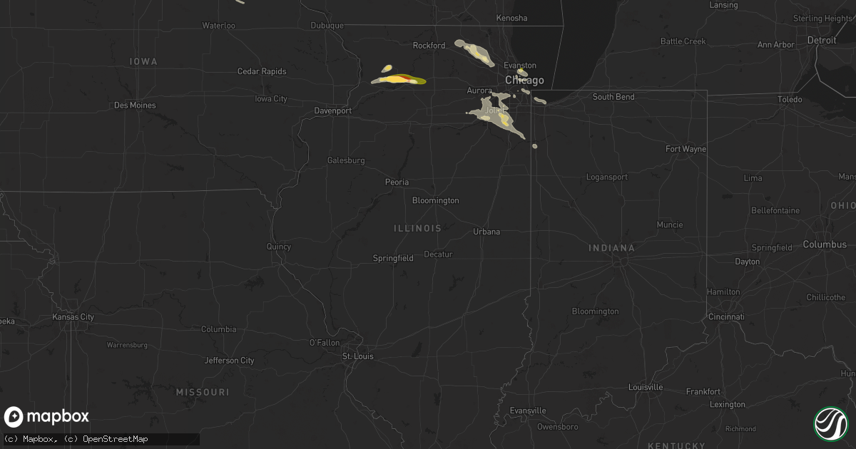 Hail map in Illinois on August 5, 2024