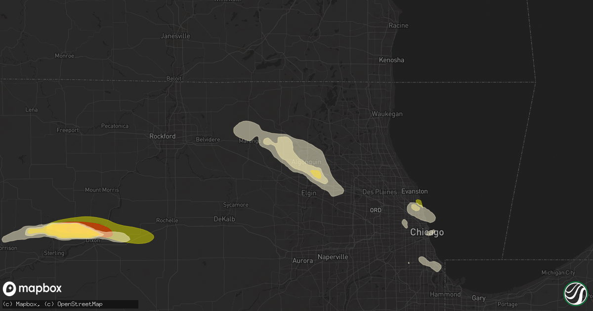 Hail map in Lake In The Hills, IL on August 5, 2024