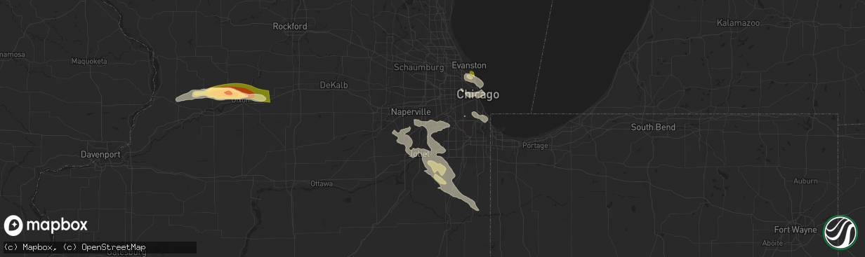 Hail map in Lemont, IL on August 5, 2024