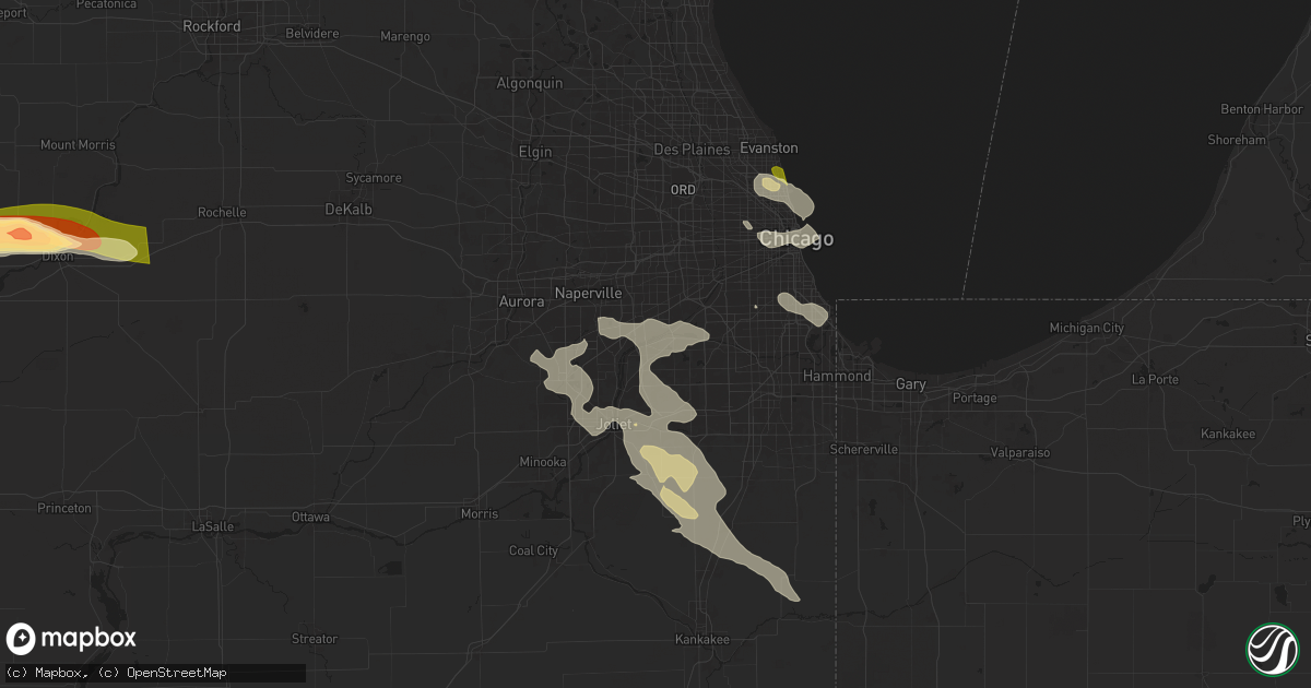 Hail map in Lemont, IL on August 5, 2024