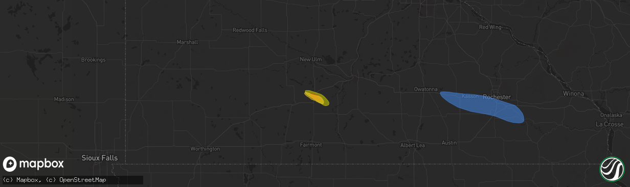 Hail map in Madelia, MN on August 5, 2024