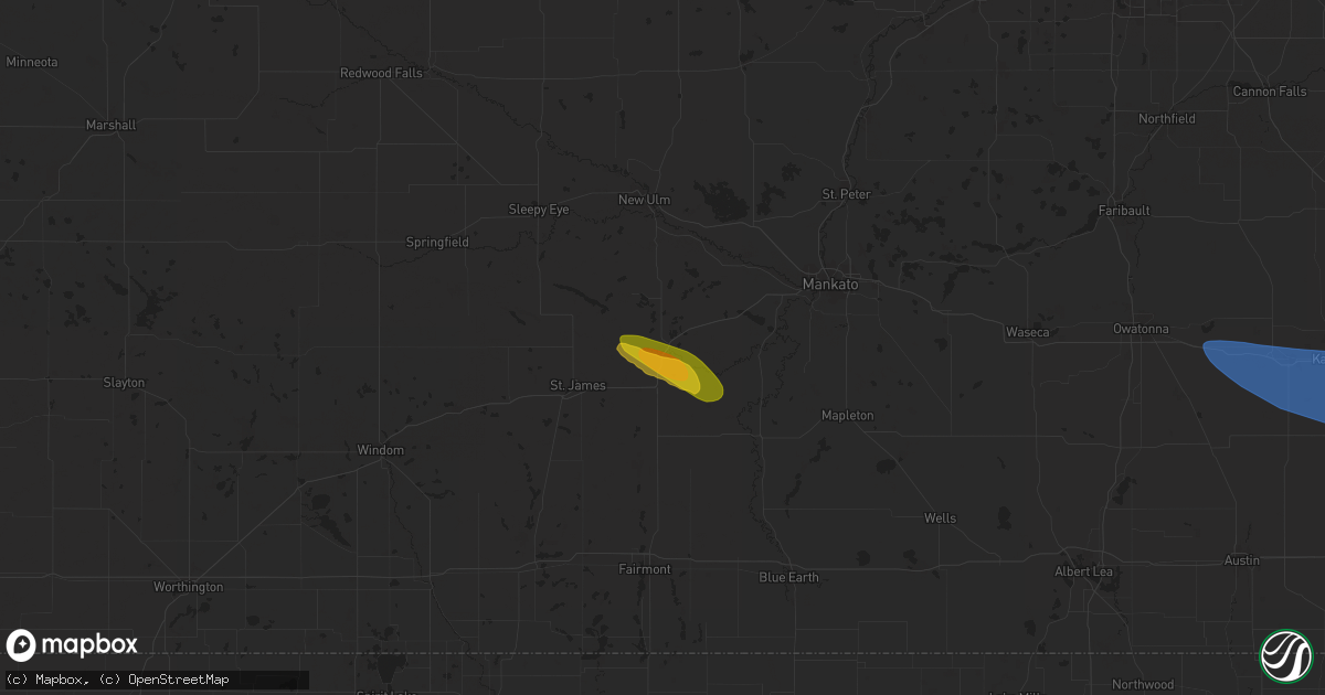 Hail map in Madelia, MN on August 5, 2024