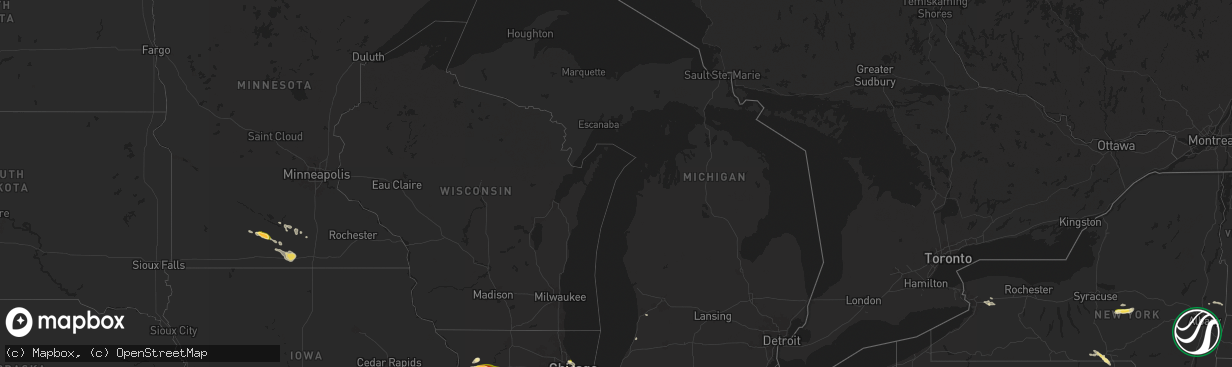 Hail map in Michigan on August 5, 2024