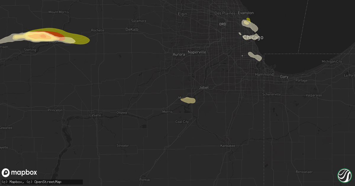 Hail map in Minooka, IL on August 5, 2024