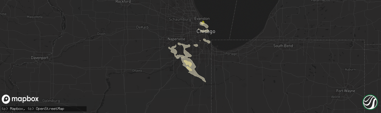 Hail map in Mokena, IL on August 5, 2024