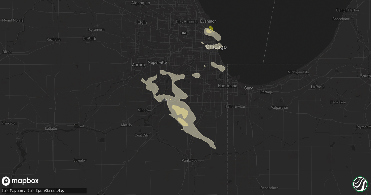 Hail map in Mokena, IL on August 5, 2024