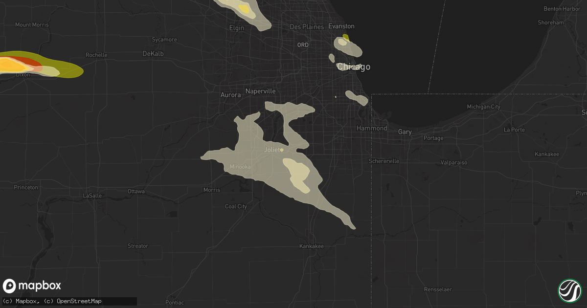 Hail map in New Lenox, IL on August 5, 2024