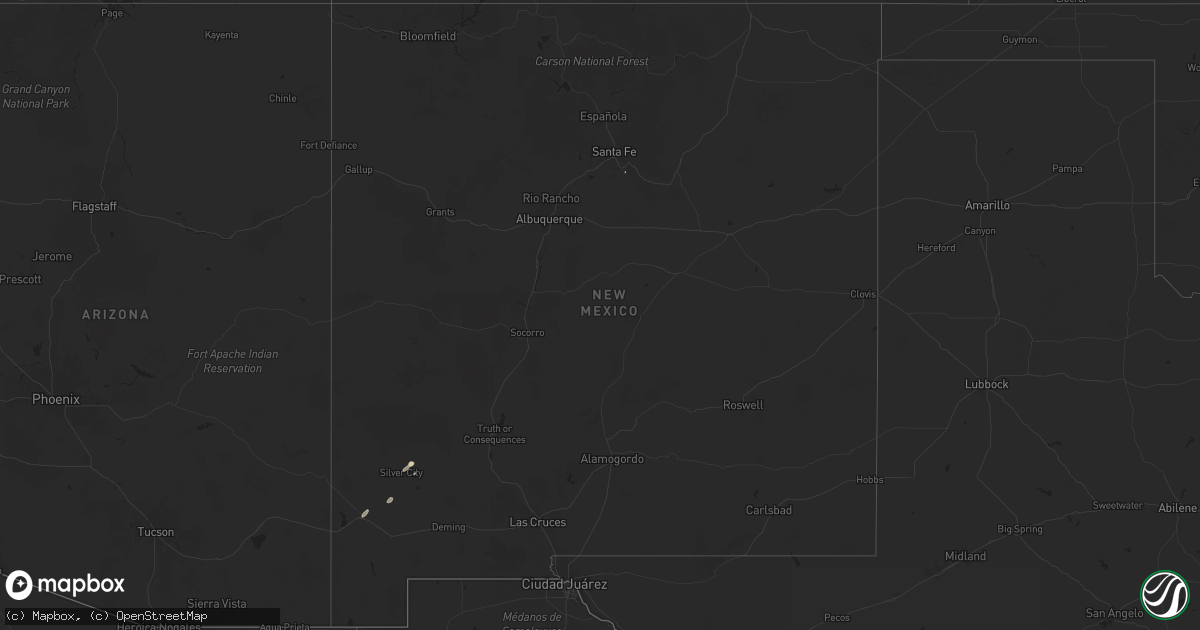 Hail map in New Mexico on August 5, 2024