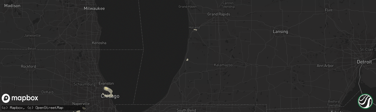 Hail map in South Haven, MI on August 5, 2024