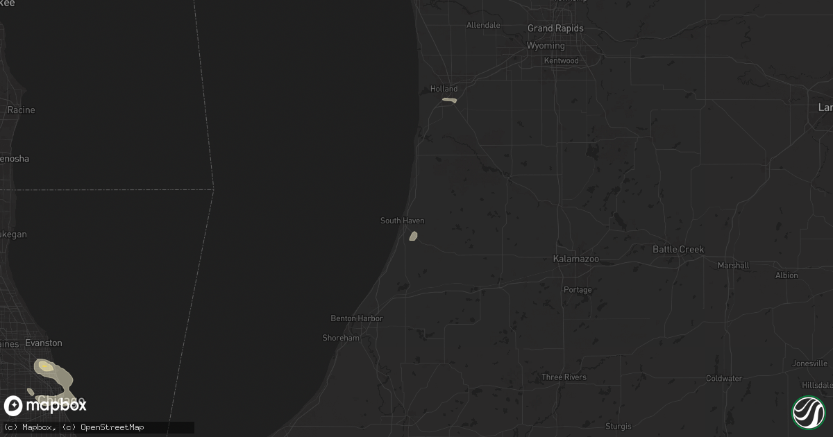 Hail map in South Haven, MI on August 5, 2024