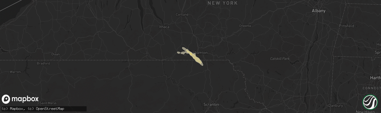 Hail map in Vestal, NY on August 5, 2024