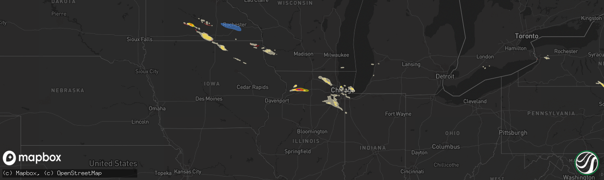 Hail map on August 5, 2024