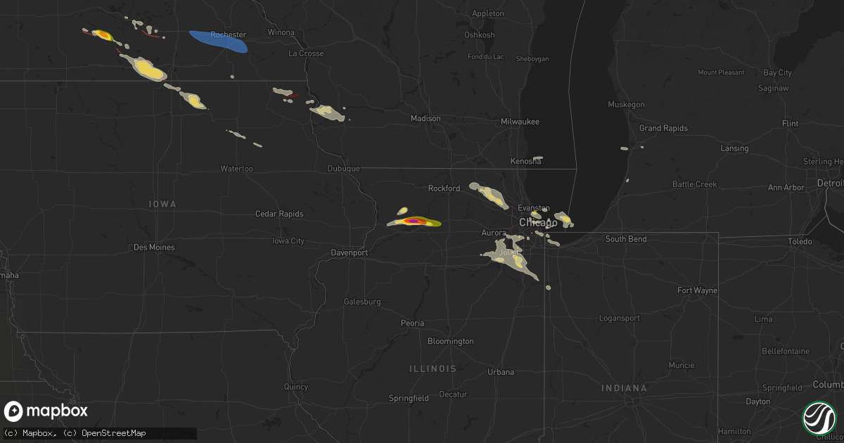 Hail map on August 5, 2024