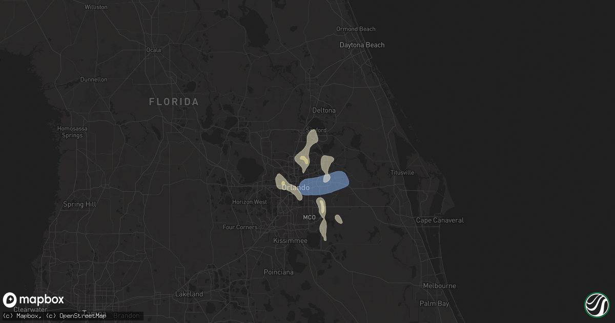 Hail map in Casselberry, FL on August 5, 2025