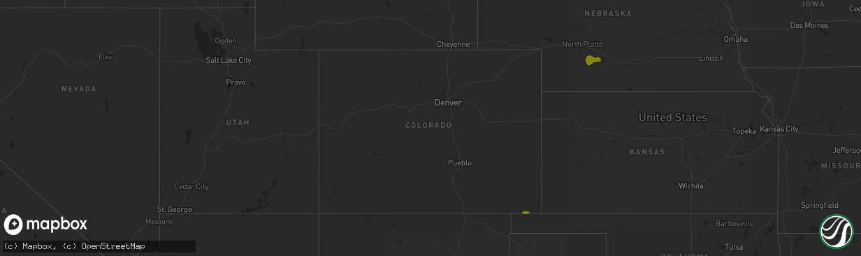 Hail map in Colorado on August 5, 2025