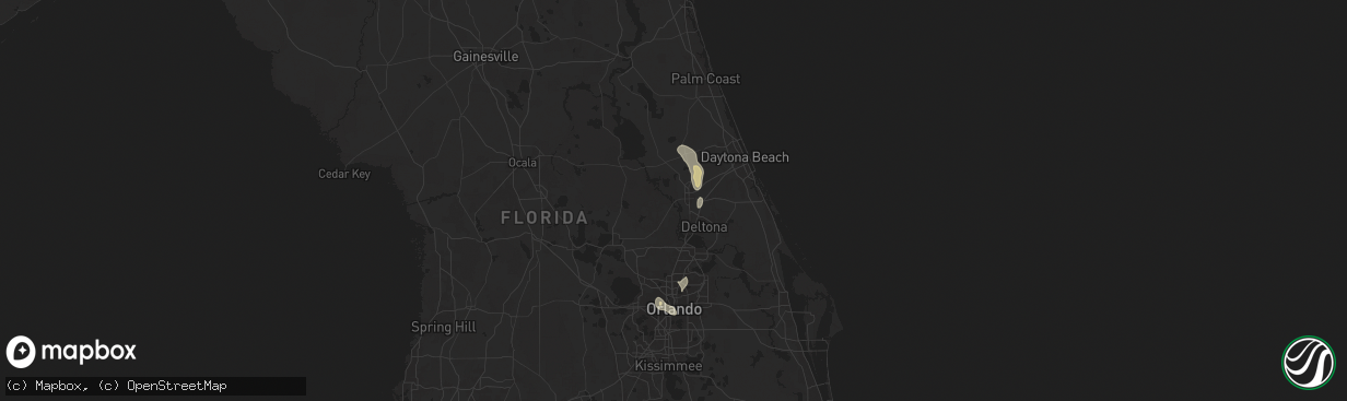 Hail map in Deland, FL on August 5, 2025