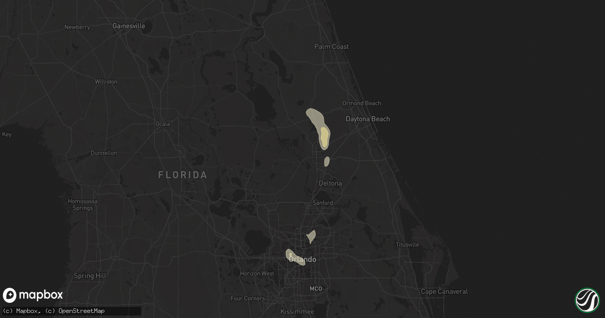 Hail map in Deland, FL on August 5, 2025