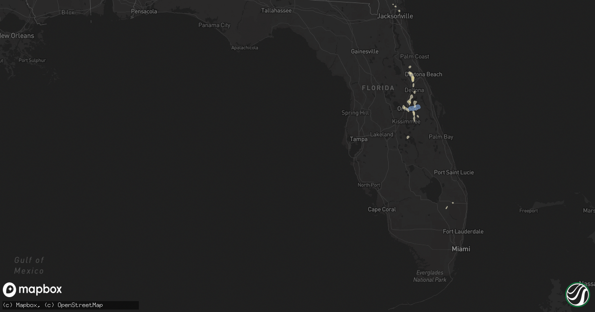 Hail map in Florida on August 5, 2025