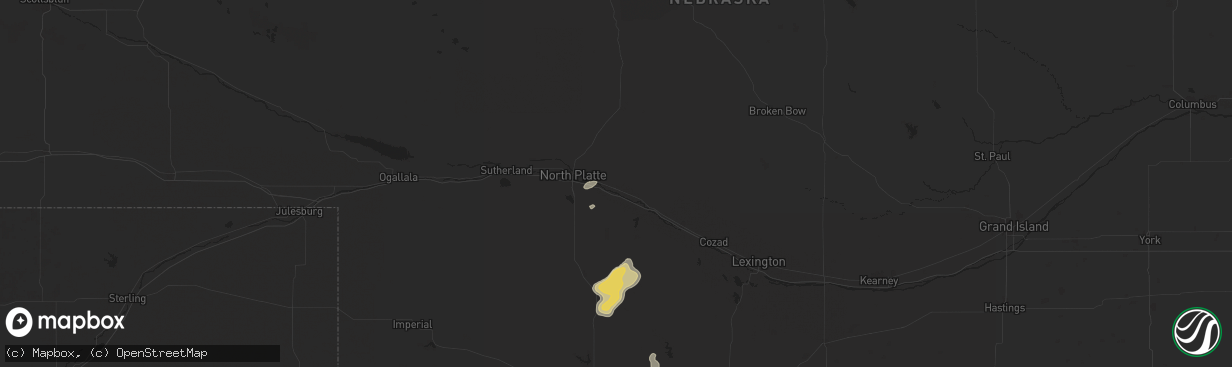 Hail map in Maxwell, NE on August 5, 2025