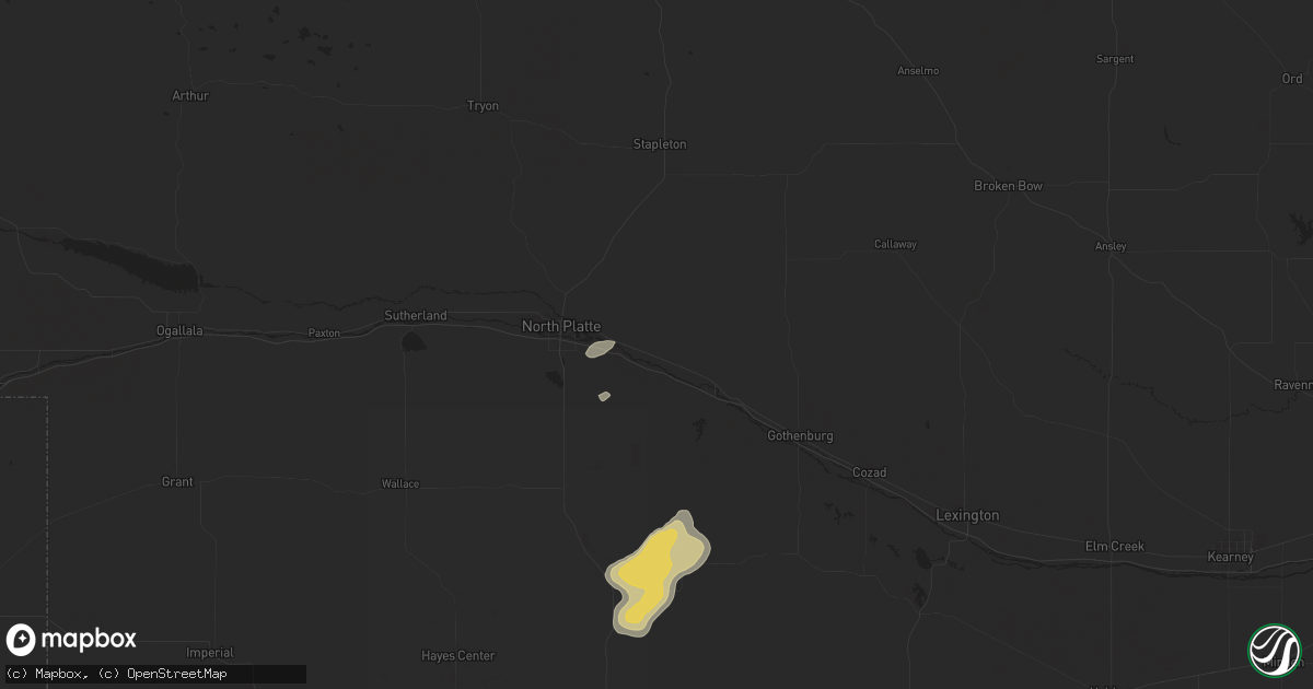 Hail map in Maxwell, NE on August 5, 2025
