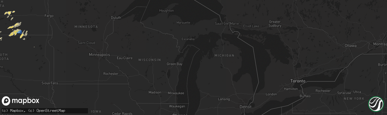 Hail map in Michigan on August 5, 2025