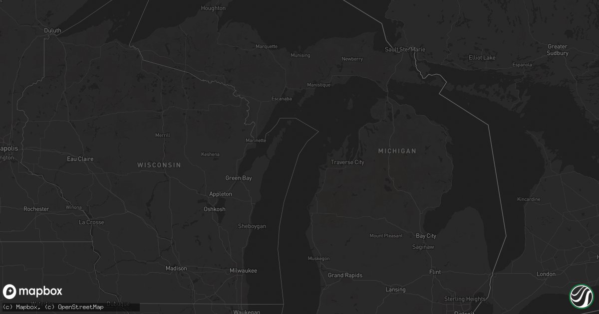 Hail map in Michigan on August 5, 2025