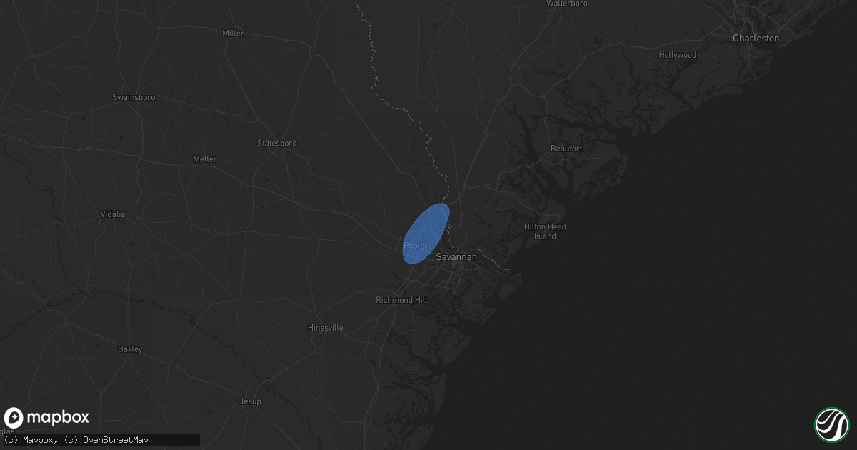 Hail map in Port Wentworth, GA on August 5, 2025