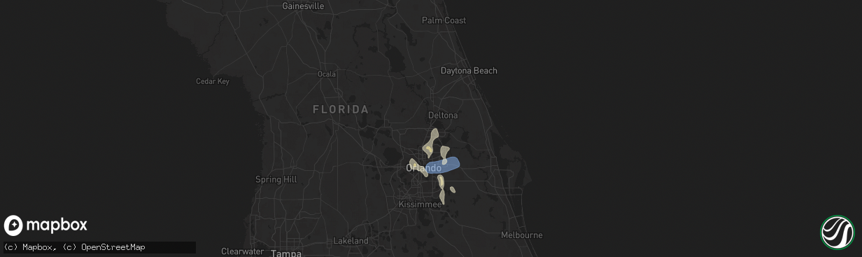 Hail map in Sanford, FL on August 5, 2025