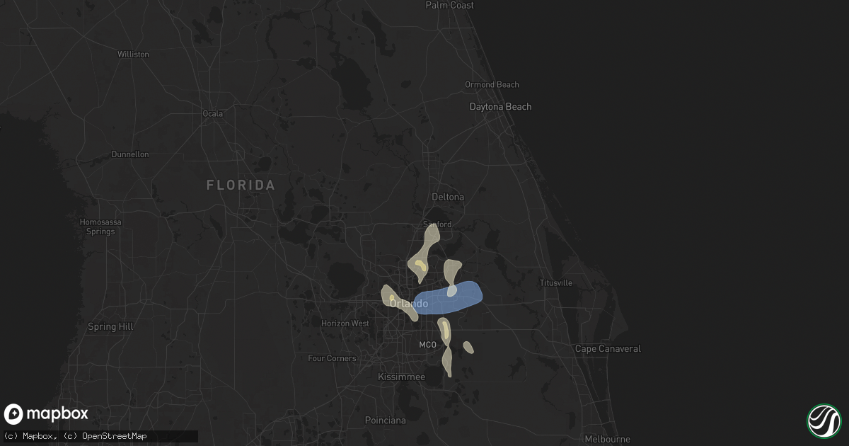 Hail map in Sanford, FL on August 5, 2025