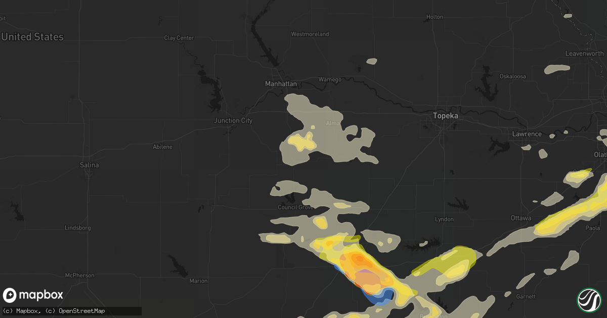 Hail map in Alta Vista, KS on August 5, 2026