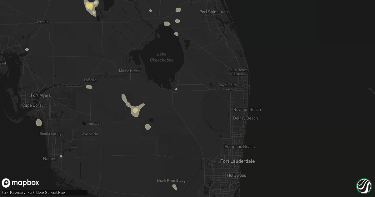 Hail map in Belle Glade, FL on August 5, 2026