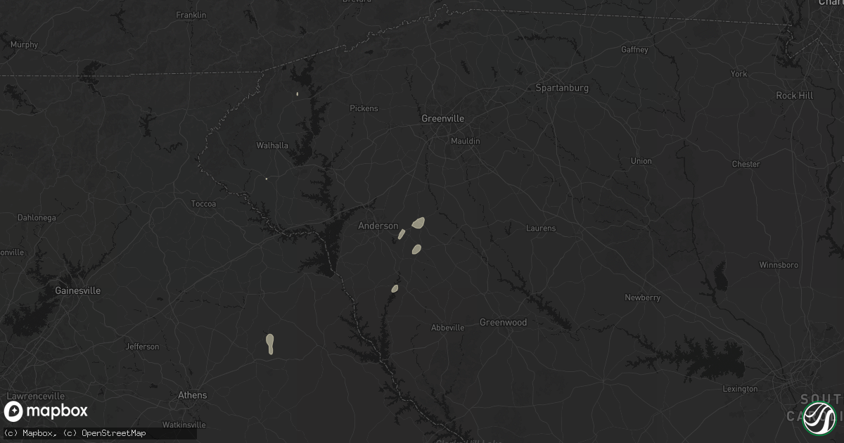 Hail map in Belton, SC on August 5, 2026