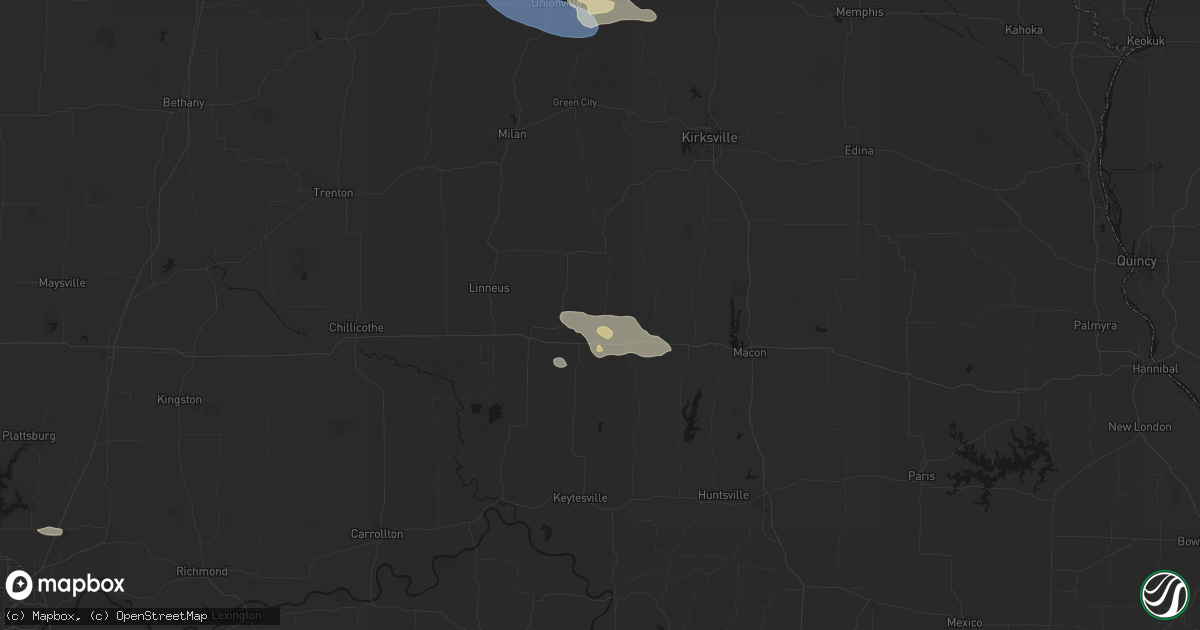 Hail map in Bucklin, MO on August 5, 2026