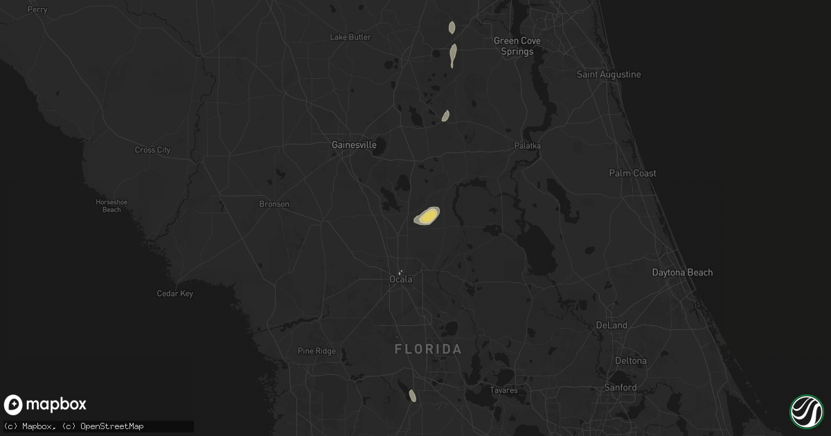 Hail map in Citra, FL on August 5, 2026
