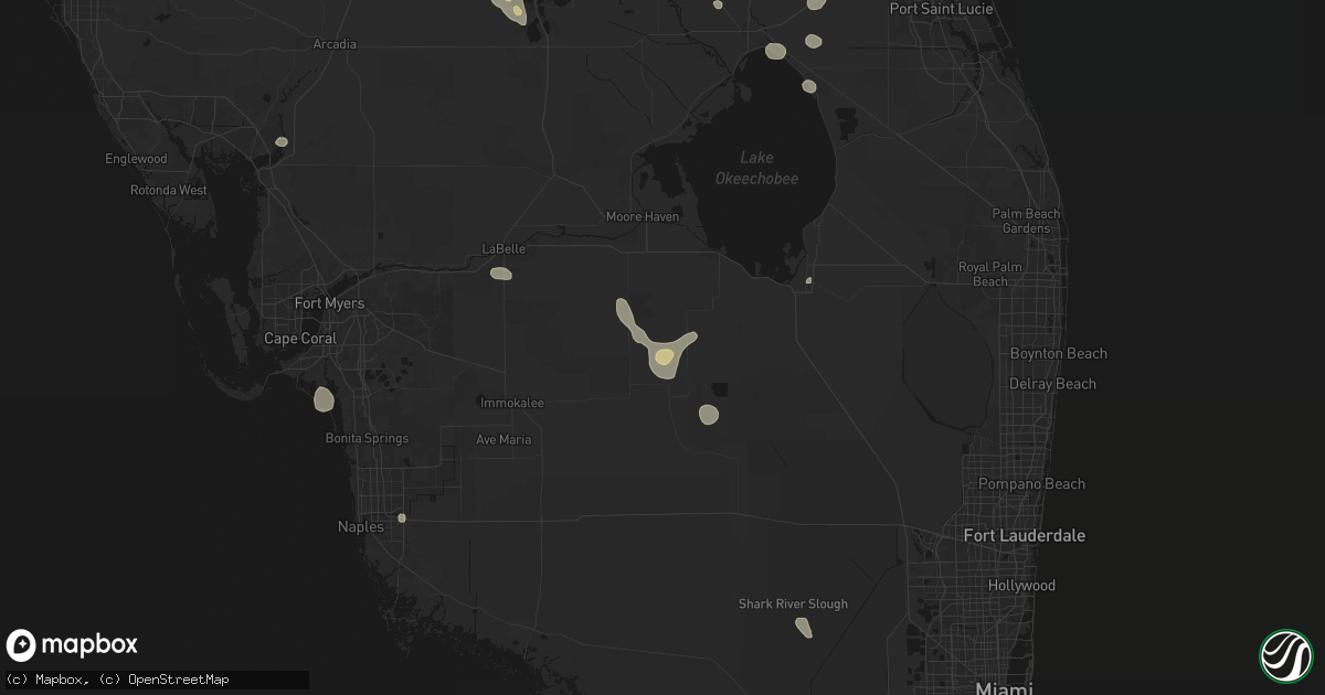Hail map in Clewiston, FL on August 5, 2026