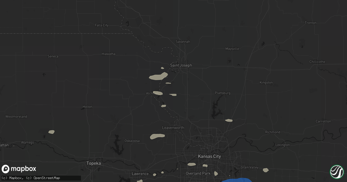 Hail map in De Kalb, MO on August 5, 2026