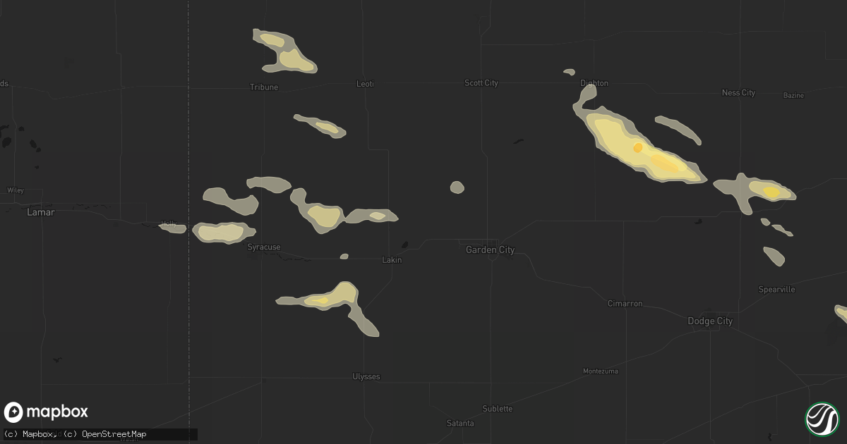 Hail map in Deerfield, KS on August 5, 2026