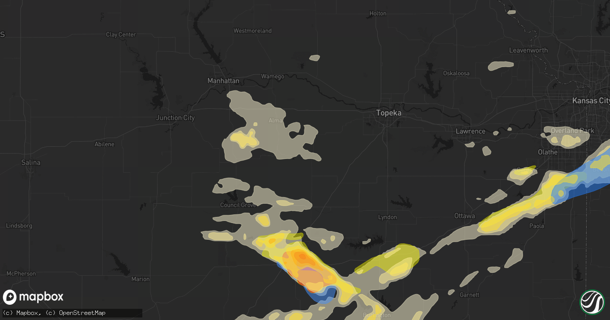 Hail map in Eskridge, KS on August 5, 2026