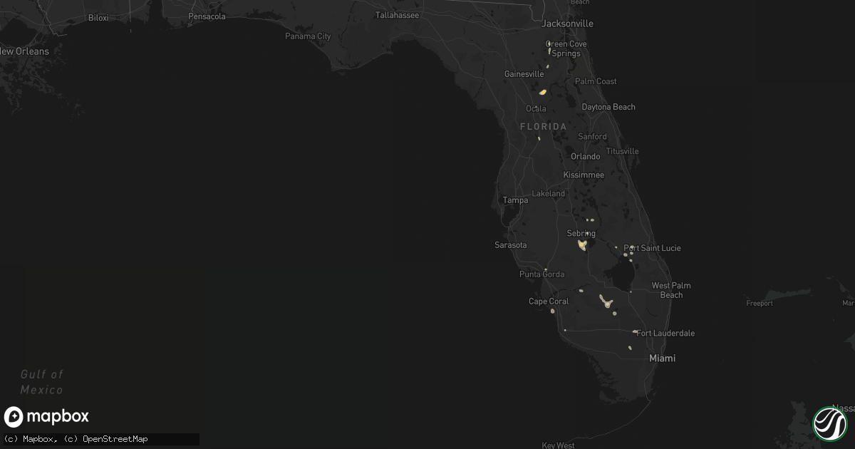 Hail map in Florida on August 5, 2026